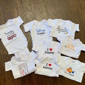Eight Size 0-6mo Assorted Onesies (Never Worn)